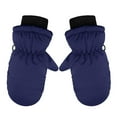 thumbnail image 1 of QBABYOO Kids Ski Gloves Warm Waterproof Snow Mittens for Toddler Winter Outdoor Activities and Cold Weather Protection, Navy, 1 of 6