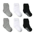 thumbnail image 1 of QBABYOO Non-Slip Toddler Socks, Baby Socks with Grips, 6 Pairs Kids Socks for Boys Girls Kids, Sizes 0M- 7Y, 1 of 3