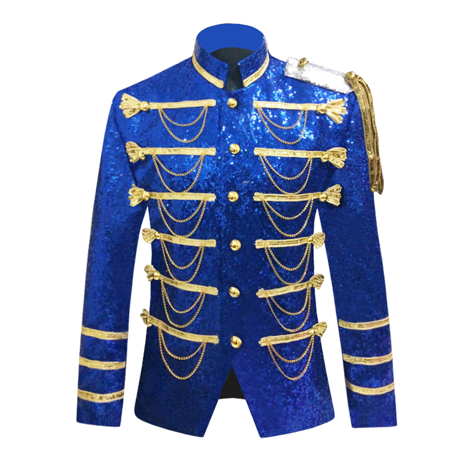 QBGSAY Men'S Shirts Jacket Sequin Tux Swallowtail Suit For Wedding Dinner Party Ringmaster Show