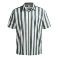 thumbnail image 1 of QBGSAY Mens Shirts Short Sleeve Button Down Striped Shirts Casual Stylish Summer Beach Shirts Classic And Comfortable Top, 1 of 2