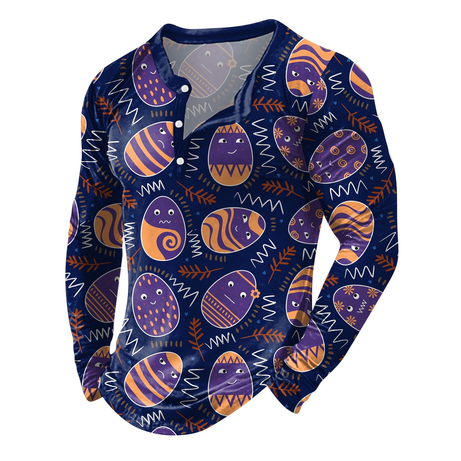 QBGSAY Polo Shirts Mens Easter Digital 3D Printed Hoodie Sports Fashion