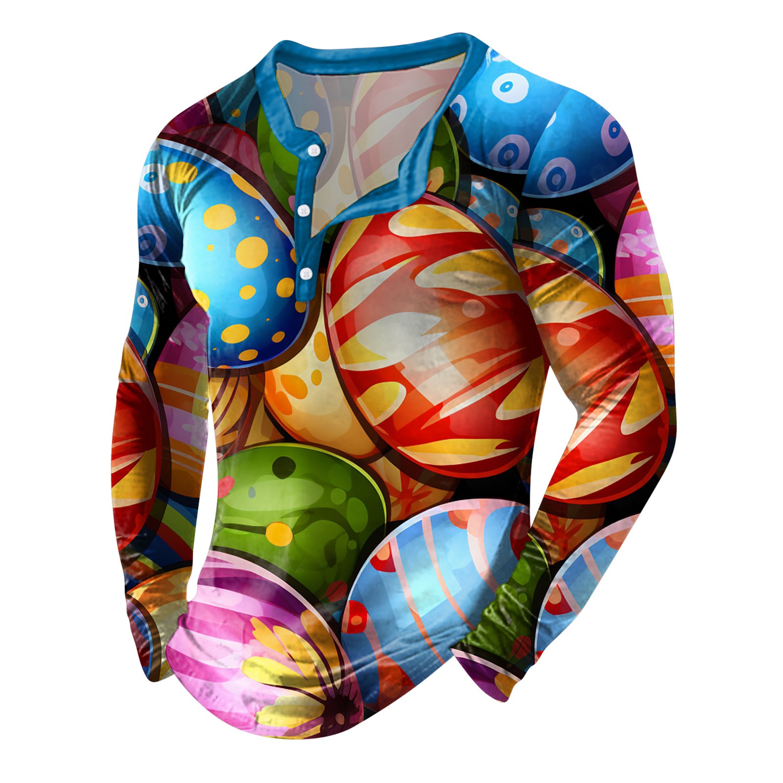 QBGSAY Polo Shirts Mens Easter Digital 3D Printed Hoodie Sports Fashion