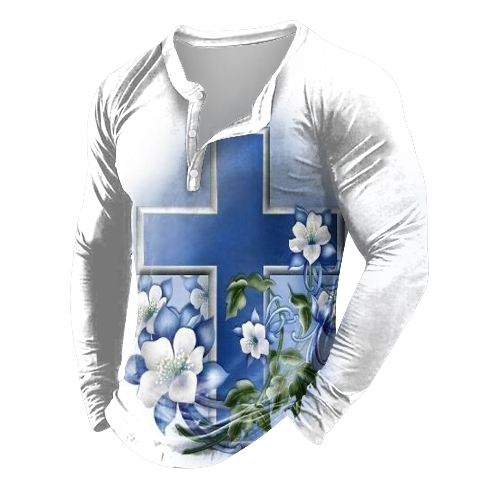 QBGSAY Polo Shirts Mens Easter Digital 3D Printed Hoodie Sports Fashion