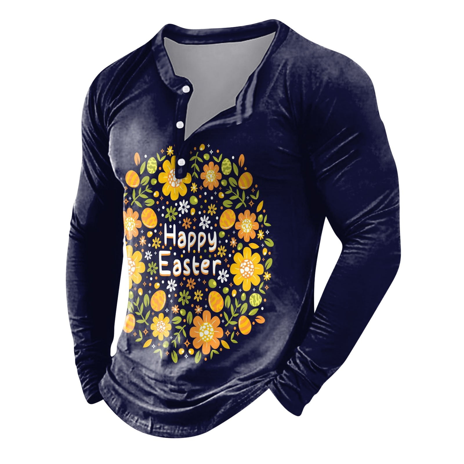 QBGSAY Polo Shirts Mens Easter Digital 3D Printed Hoodie Sports Fashion