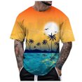 thumbnail image 1 of QBGSAY T-Shirt Male Men'S Short Sleeved Tropical Style Print T Shirt Loose Fit Tops, 1 of 4