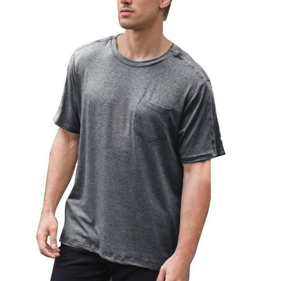 QBGSAY T-shirt Men's Back Shoulder Shirt Recovery Can Tear Short Sleeve Full Open Side Button Dialysis Chemotherapy Clothing Classic Tee