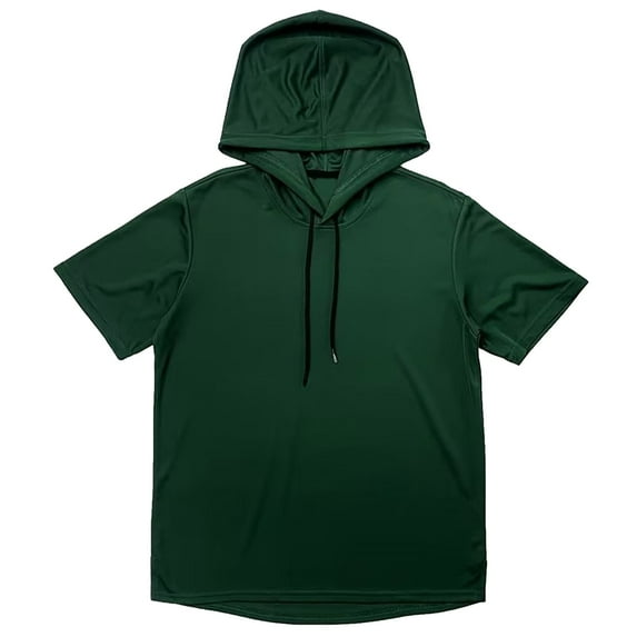 QBGSAY T-shirt Men's Summer Thin Short Sleeve Hoodie Light Sweatshirt Hooded Pullover Trendy Casual Fashion T Shirt Streetwear Tshirts