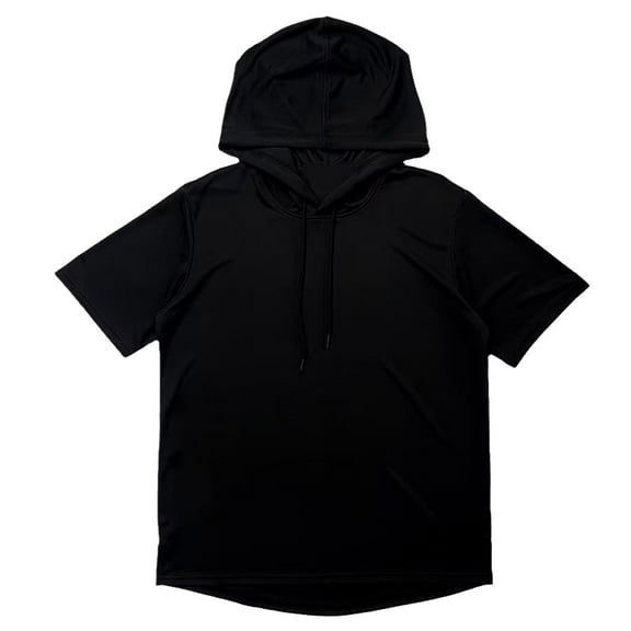 QBGSAY T-shirt Men's Summer Thin Short Sleeve Hoodie Light Sweatshirt Hooded Pullover Trendy Casual Fashion T Shirt Running Active Tee Tops