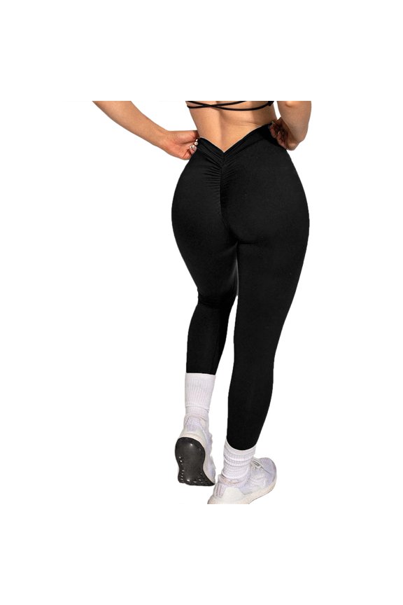 Women Yoga Pants V Waist Peach Fitness Leggings Summer Bottoms Pants Lifted Skinny Workout Workout Leggings For Women