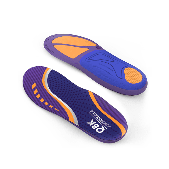 QBK Orthotics Insoles Soles for Plantar Fasciitis Women Trainers Insoles Men Strong Arch Support Pain Relief for Walking Running Soft Heel Insert L