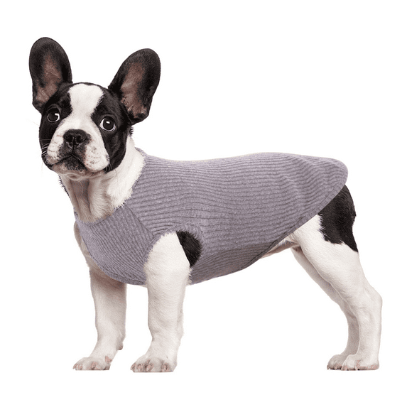 QBLEEV Dog Shirt for Small Dogs Cats Pet Striped T-Shirt Summer Cool Vest Puppy Top Soft Cotton (Gray XL)
