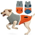 thumbnail image 1 of QBLEEV Dog Winter Coat Cold Weather Dog Warm Vest Jacket Coat,Orange Splicing Pet Reflective Winter Clothes Tooling Style for Small Medium Large Dogs, 1 of 7