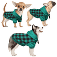 thumbnail image 1 of QBLEEV Etra Warm Fleece Lined Dog Coat for Small Medium Dogs, British Style Plaid Dog Hoodie with Leash Hole for Cold Weather/Winter/Christmas Dog Apparel Green，M, 1 of 6