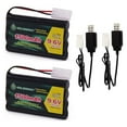thumbnail image 1 of QBLPOWER 2pcs 9.6V 1500mAh NiMH Rechargeable Battery Pack for Toy RC Cars, Robots, Security Devices +2pcs USB, 1 of 5