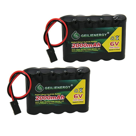 QBLPOWER 5-Cell AA 6V Receiver RX Battery Ni-MH 2000mAh for RC Airplanes Aircrafts (2-Pack)