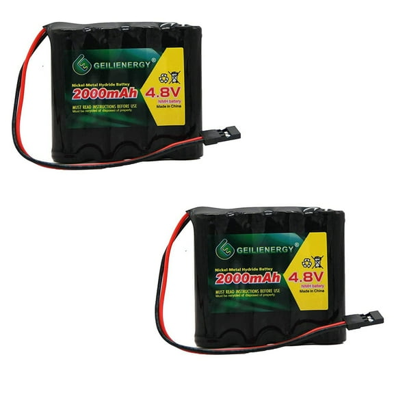 QBLPOWER NiMH Receiver RX Battery with Hitec Connectors 4.8V 2000mAh High Capacity Rechargeable Battery Pack for RC Receivers RC Aircrafts