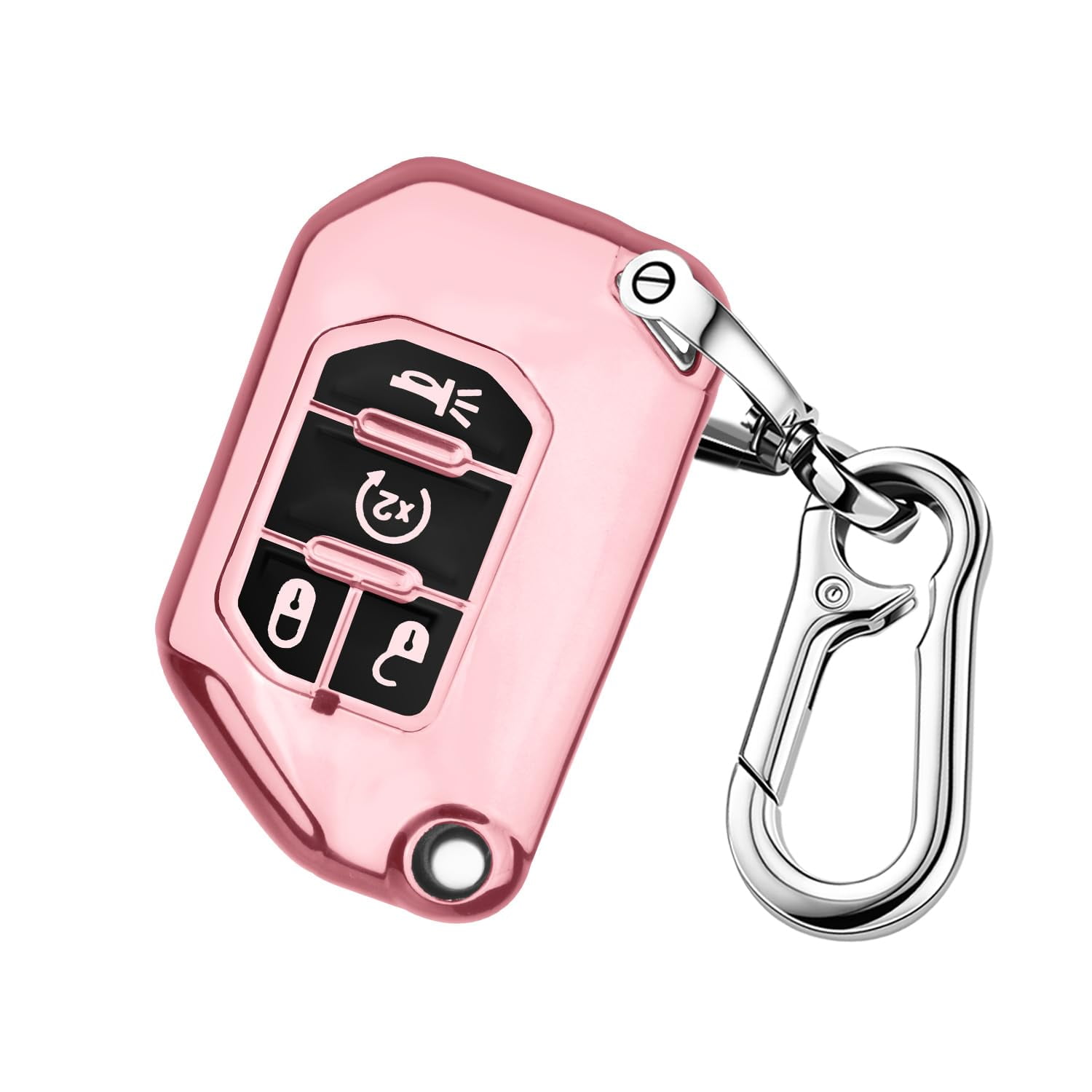 QBUC for Jeep Key Fob Cover with Keychain Flip Key Case Protector