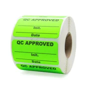 QC Approved Quality Control Inventory Labels 2" x 1"