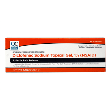 QC Diclofenac Sodium Topical Gel Anti-Inflammatory for Arthritis Pain 3.53 oz
