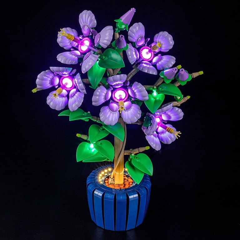 LEDライト付き Bottega ブルースター　4本 QC Ltbrcik LED Light Kit for Lego Botanicals Hibiscus Flower 10372