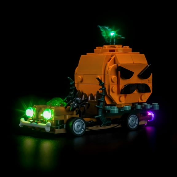 QC Ltbrcik Lighting Set For Lego Halloween Jack-O'-Lantern Pickup Truck 40822 Blocks Set,Only Led Light Kit,Not Include Building Blocks Storytelling Gift Idea for Halloween or Birthdays