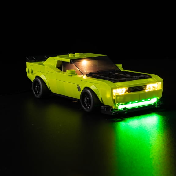 QC Ltbrick Lighting Set For Speed Champions Dodge Challenger SRT Hellcat Sports Car 77237 Toy Building Set Building Toy for Kids Building Blocks Without Lego Set Birthday Gift Idea for Race Car Fans