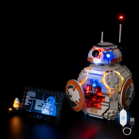 QC Ltbrick Lighting Set For Stars Wars BB-8 Astromech Droid 75452 Building Set for Kids Building Blocks Without Lego Set Play & Display Building Kit W/Spinning Head Action & Burner Arm for Kids & Fan