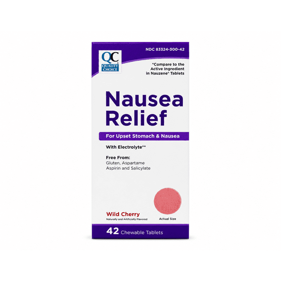QC Nausea Relief Chewable Cherry, Anti-Nausea, 3.6 oz