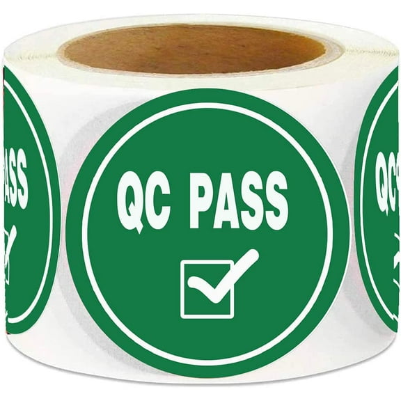 QC Pass Stickers Quality Control Inventory Labels, Warehouse Inventory Sticker Label,2inch 500Pcs