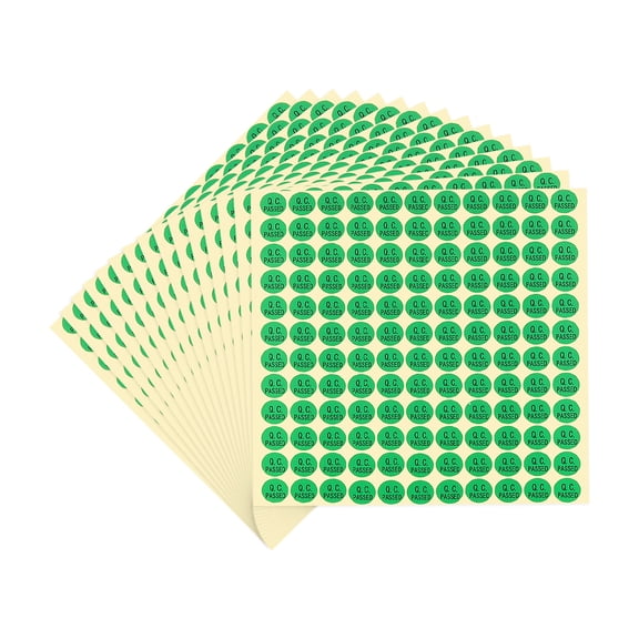 Uxcell QC Passed Stickers Inventory Quality Control Tester Stickers Warehouse Management Organization Pass Approval Labels Green