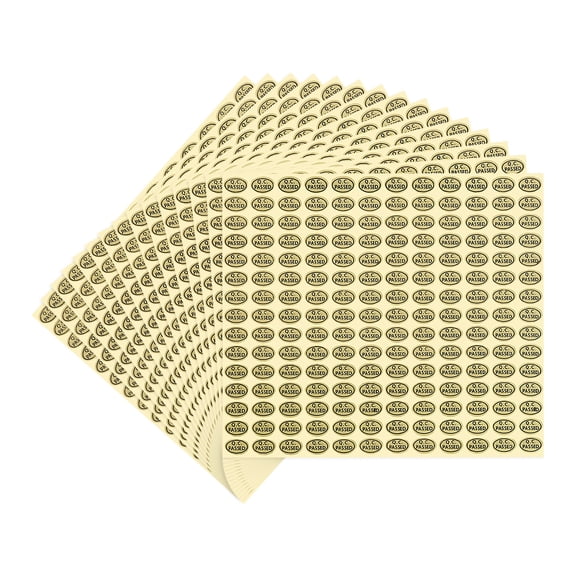 Uxcell QC Passed Stickers for Quality Control and Inspection Management Gold