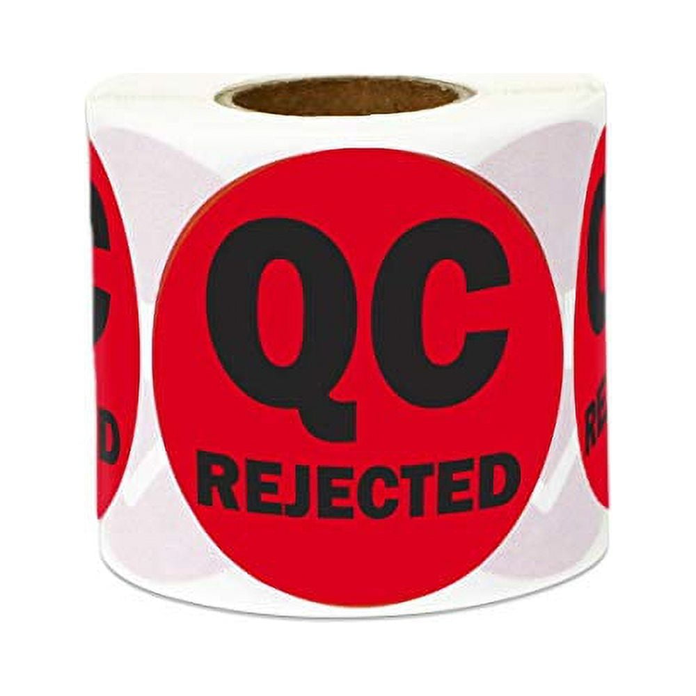 QC Rejected Label Stickers 2 Inch Round Circle Dot In Vibrant Red qc-rejected-label-stickers-2-inch-round-circle-dot-in-vibrant-red