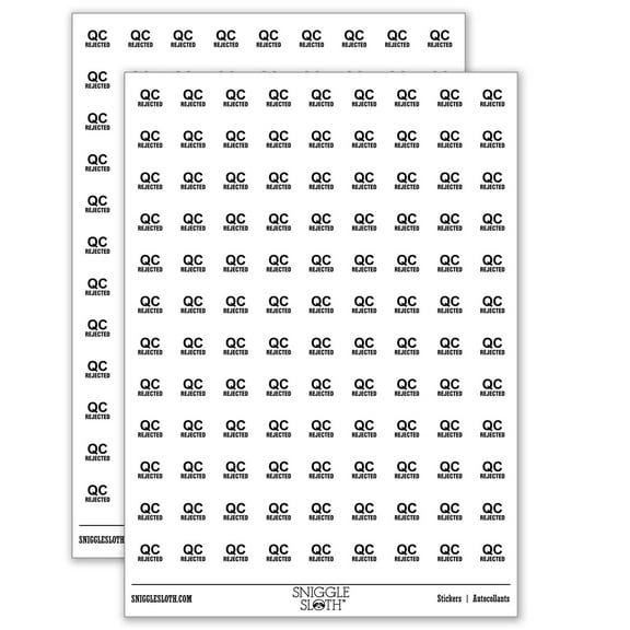 QC Rejected Quality Control Manufacturing Label 200+ Round Stickers - Matte Finish - 0.50" Size - White