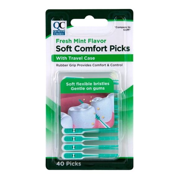 Quality Choice Soft Comfort Picks Interdental Brushes, 40 Count