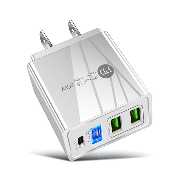 QC3.0 + PD20W Fast Charging Hub, Quick Charge Power Adapter, Fast Charger Block for i-phone 14 Series and Mobile Phones