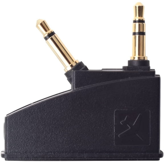 QC45 Adapter Airplane Audio Stereo Jack to Headset Adapter, Retail Packaging with 3.5mm Golden Plated Jack Plugs