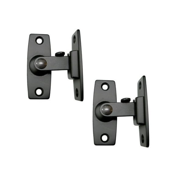 QCAA 2.5" Heavy Forged Solid Brass Door Latch, 90 Degree Right Angle Door Latch Buckle for Doors & Windows, Matte Black, 2 Pack, Made in Taiwan