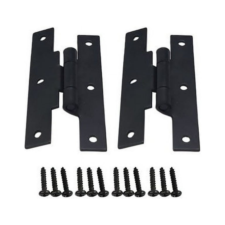 3-1/2 in. Offset Black H Hinge (2-Pack) 3-1/2 in. Offset Black H Hinge (2-Pack)