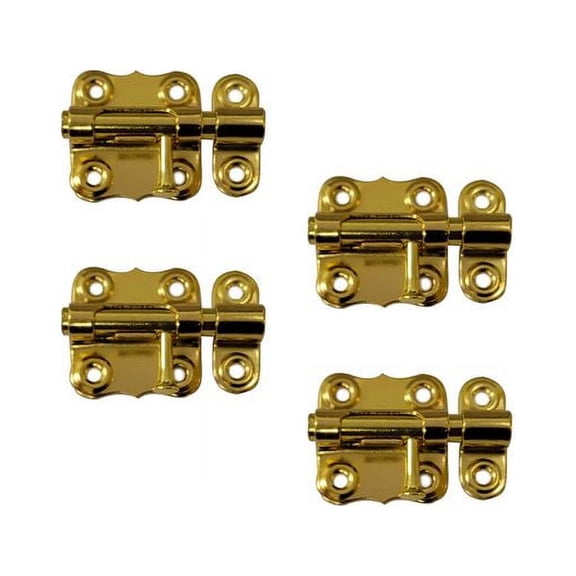 QCAA Deco Sliding Barrel Bolt Durable Steel Constuction, 2'',Brass Plated, 4 Pack, Made in Taiwan