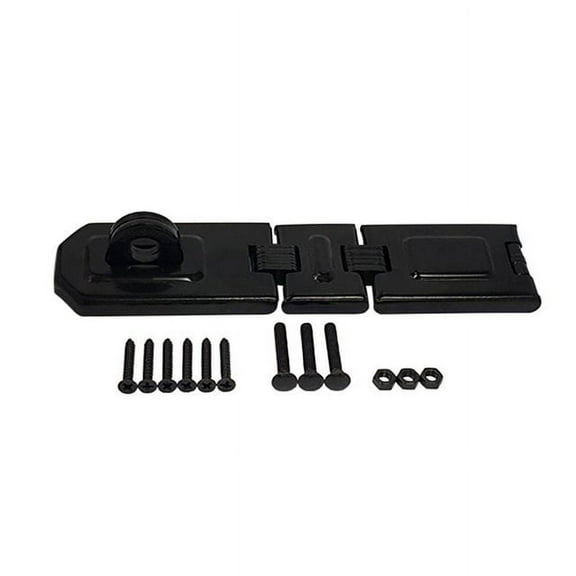 QCAA Extra Heavy Duty Concealed Safety Hasp, Flexible Link, with Hardened Staple, 7-1/2" Double Flexible, Black Coated, 1 Pack