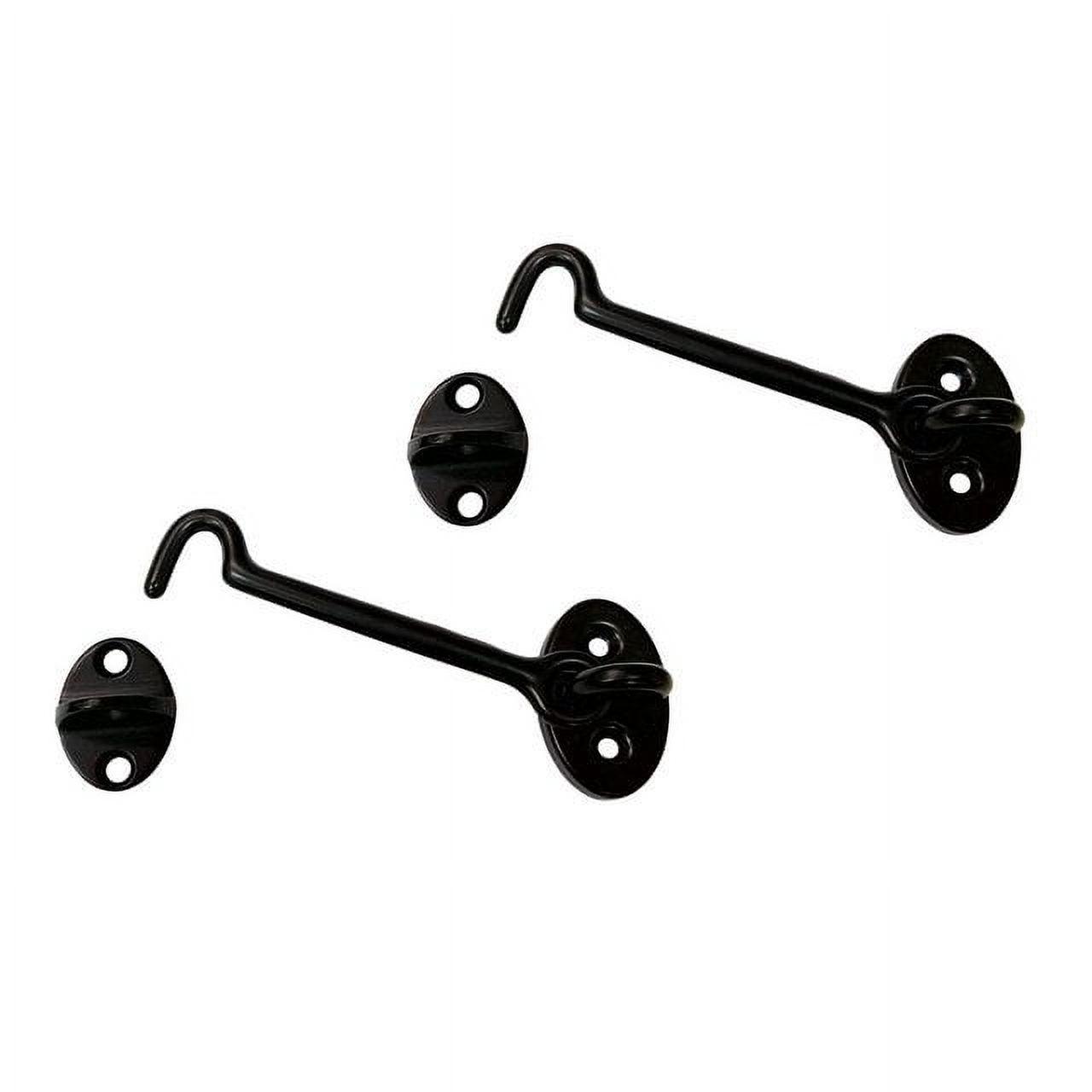 Barn Door Lock Gate Latch 4 Inch Black Hook and Eye Latch Heavy Duty Screen Latches Hardware