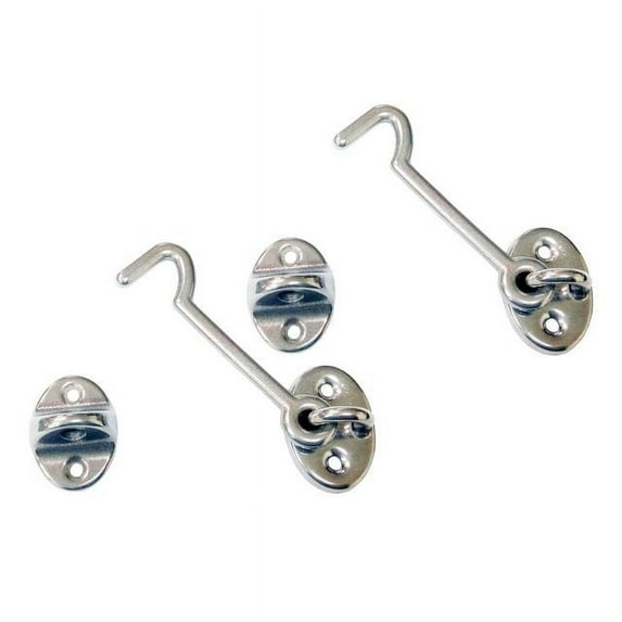 QCAA Marine Grade Stainless Steel 316 Cabin Hook Latch & Eye, 3", 2 Pack