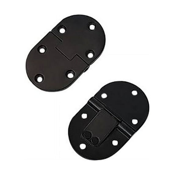 QCAA Solid Brass Butler Tray, Folding Table Hinge, 2-1/2" x 1-1/2" x 3.0 mm, Matte Black, 2 Pack, Made in Taiwan