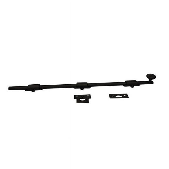 QCAA Solid Brass Dutch Door Bolt, 18", Matte Black, Made in Taiwan, 1 Pack
