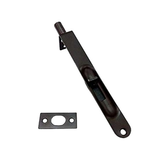 QCAA Solid Brass Flush Bolt, Round Shape, 6", Solid Brass, 1 Pack, Made in Taiwan