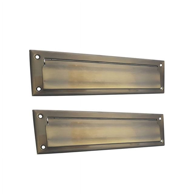 QCAA Solid Brass Mail Slot, with Solid Brass Interior Back Plate, 13" x