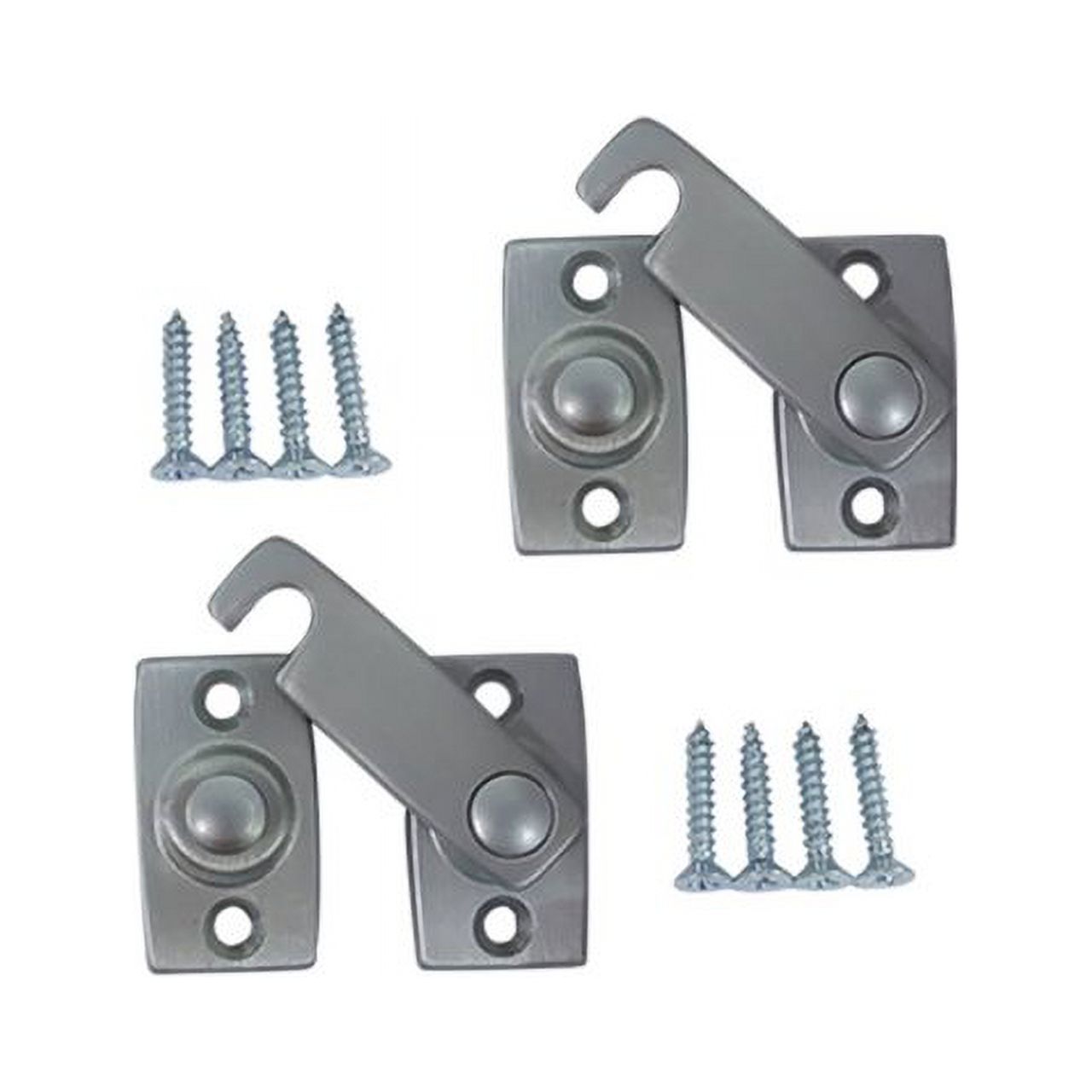 QCAA Solid Brass Shutter Bar Door Latch, 7/8" x 23/32", Satin Chrome