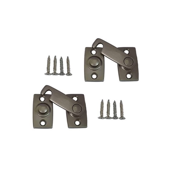 QCAA Solid Brass Shutter Bar Door Latch, 7/8" x 2-3/32", Satin Nickel, 2 Pack, Made in Taiwan