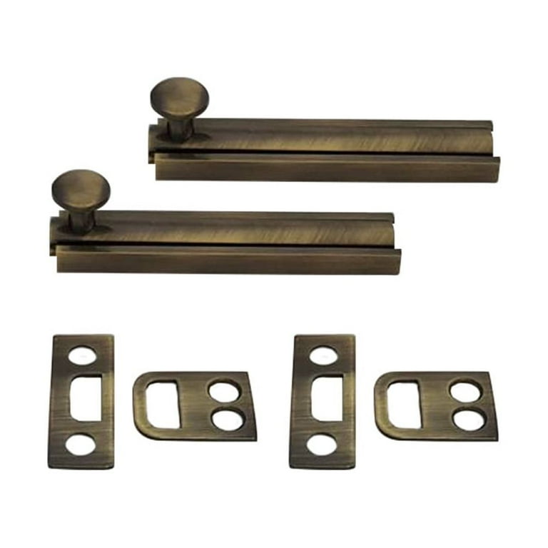 3 in. Solid Brass Antique Brass Surface Bolt 3 in. Solid Brass Antique Brass Surface Bolt