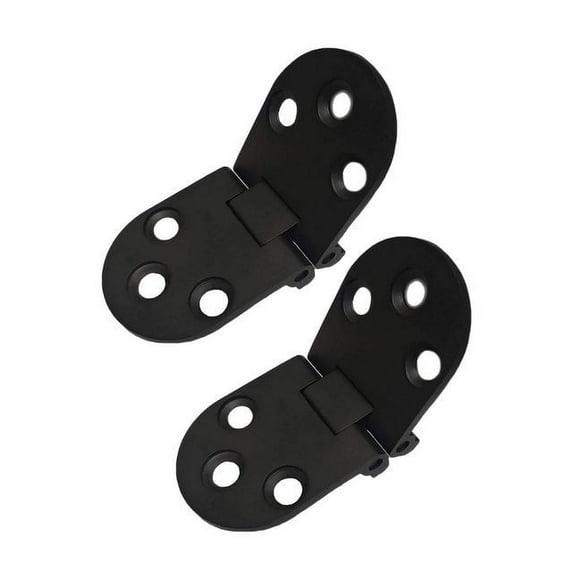 QCAA Solid Brass Table Folding Flip Top Hinge, 2-3/4"x1-3/16", Matte Black, 2 Pack, Made in Taiwan